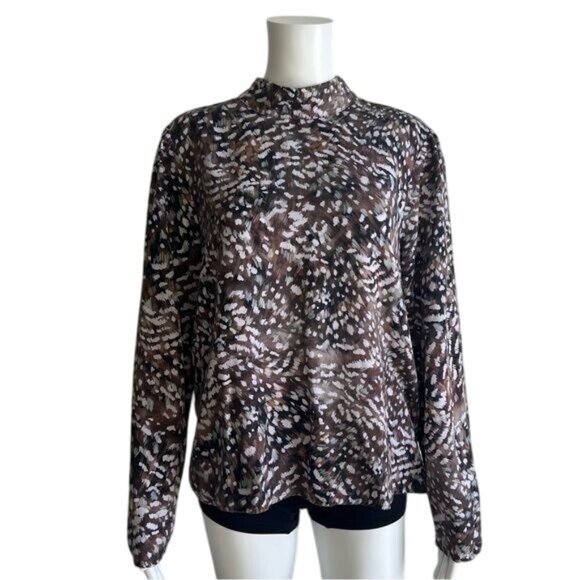 Cloth & Stone Printed High Neck Blouse - L - Picture 1 of 9